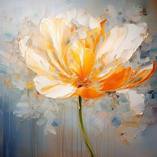 Dromerige tulp bloem modern artwork