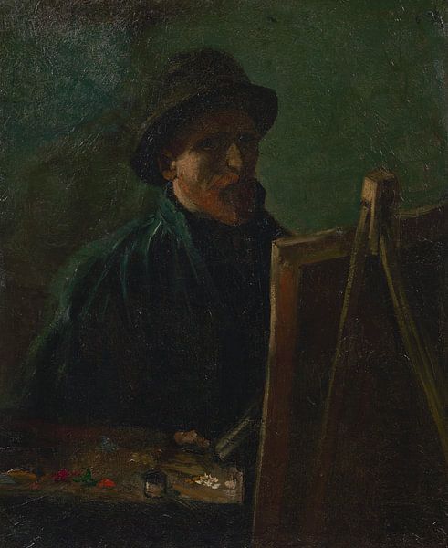 Self Portrait with Dark Felt Hat at the Easel, Vincent van Gogh by Masterful Masters