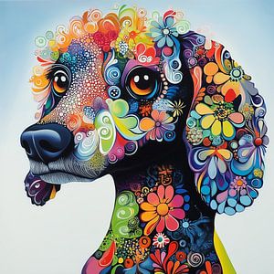 Bunter Pudel Illustration