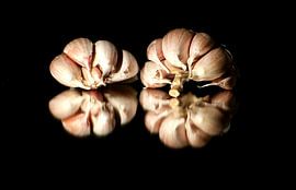 Knoflook op spiegelend vlak van Hans Staphorst