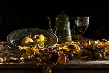 Autumn still life with apples