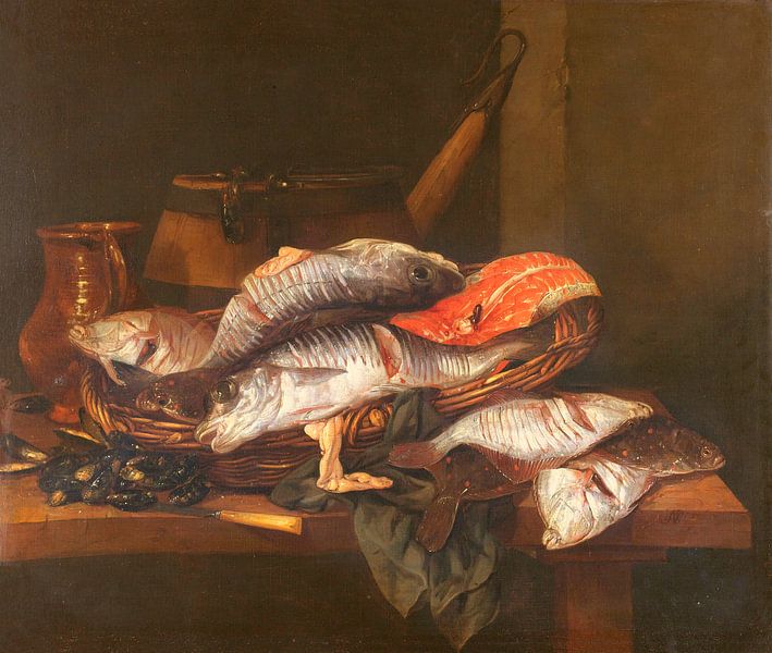 Stilleben mit Fischen, Abraham Hendricksz. van Beyeren von Meisterhafte Meister