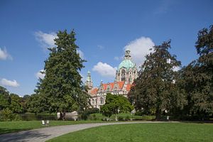 Nouvel hôtel de ville dans le Maschpark, Hanovre, Basse-Saxe, Allemagne