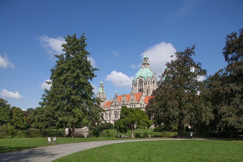 New town hall in the Maschpark, Hanover, Lower Saxony, Germany by Torsten Krüger