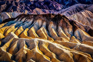 Zabriskie Point woestijn in Death valley National Park van Dieter Walther