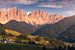Dolomieten Val di Funes Panorama Zonsondergang van Vincent Fennis