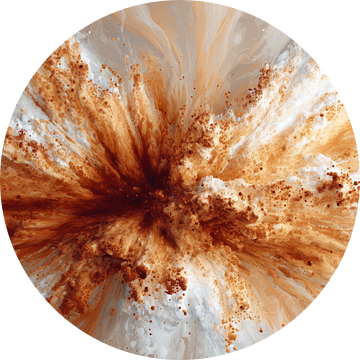 Explosie in Aarde Tinten Abstracte Energie in Beweging