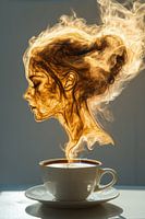 vrouw met koffie