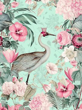 Crane King In the Garden Paradise van Andrea Haase