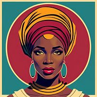 Saba. Afrikaans etnisch portret in retro stijl