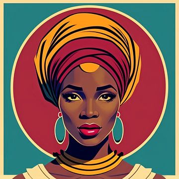 Saba. Afrikaans etnisch portret in retro stijl van All Africa