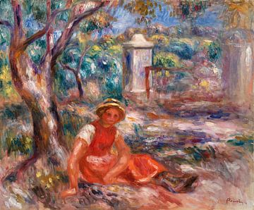 Mädchen am Fuße eines Baumes, Renoir (1914)