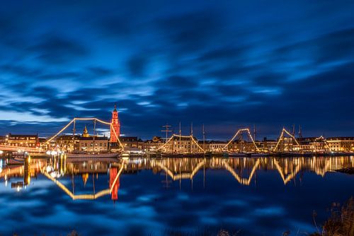 La ville de Kampen avec la flotte brune