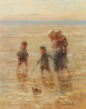 Kinderen spelen in de branding, Jozef Israëls