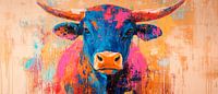 Kleurrijke trots - stier in beeld van Poster Art Shop thumbnail