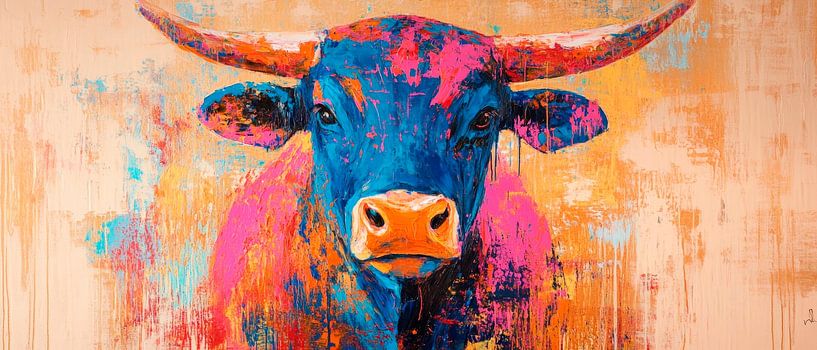 Kleurrijke trots - stier in beeld van Poster Art Shop