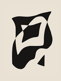 Composition géométrique audacieuse en noir et blanc sur Little Dean