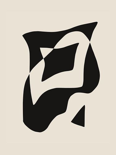 Composition géométrique audacieuse en noir et blanc