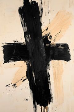 Schwarzes Kreuz auf hellem Hintergrund von Poster Art Shop