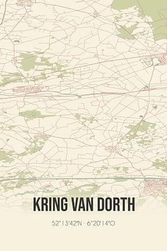 Vintage landkaart van Kring van Dorth (Gelderland) van Rezona
