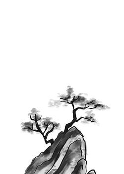 Chinese Mountain Ink Painting