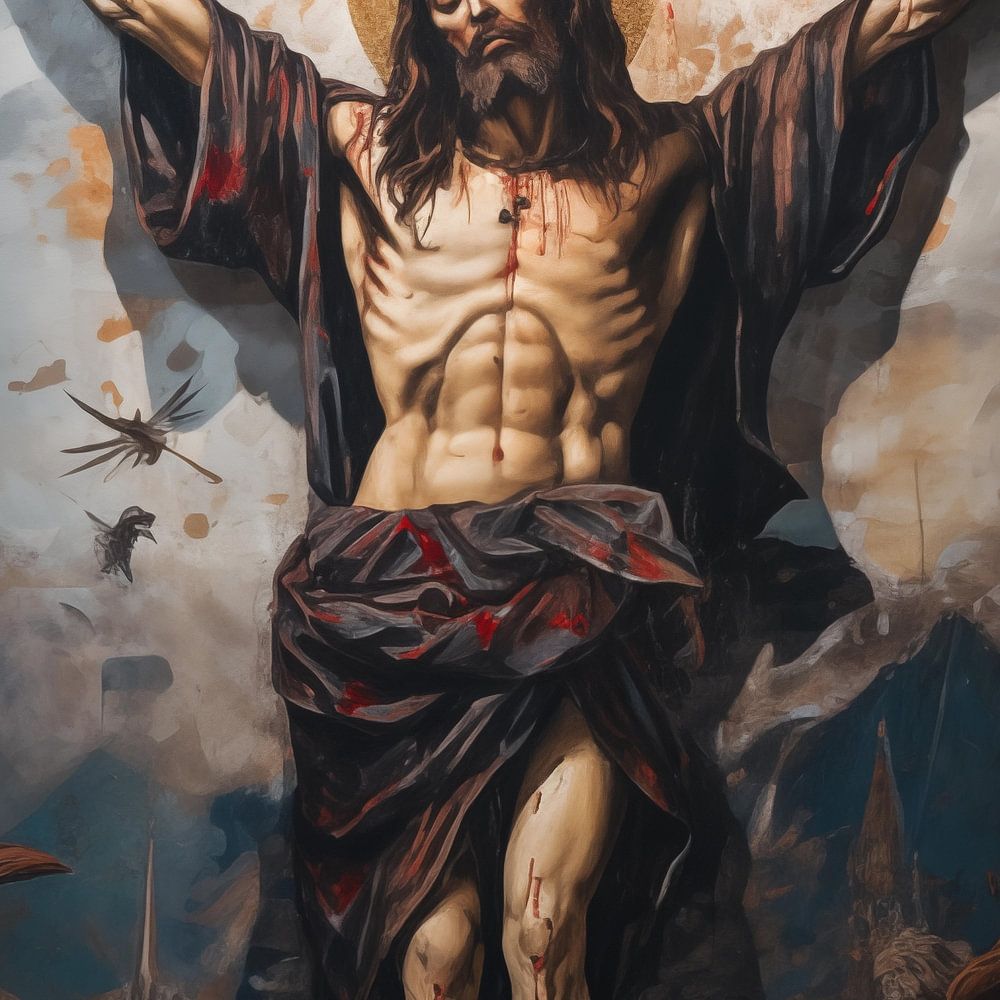 Jezus Christus Kruisiging Van Thexclusive Art Op Canvas Behang En Meer