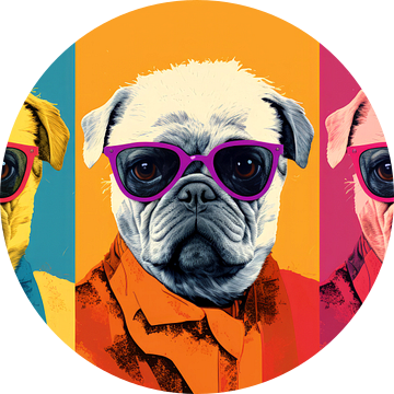 Warhol: Pug Pop Trio van ByNoukk