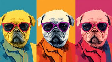 Warhol: Pug Pop Trio van ByNoukk