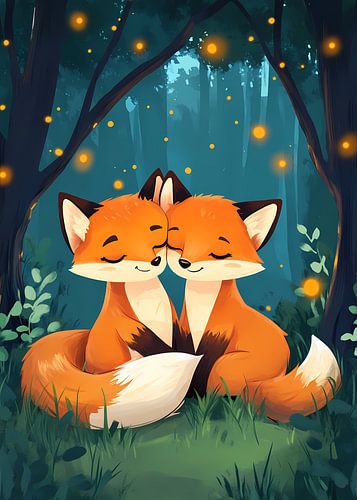 Renards Amoureux – Magie de la Nuit