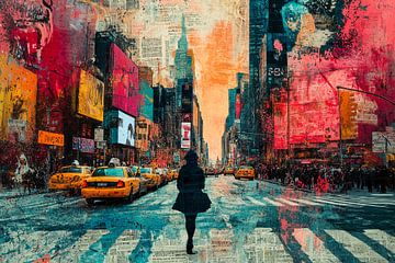 Graffiti schilderij, New York City -  van BowiScapes abstract en digitale kunst