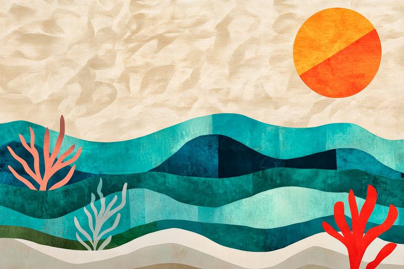 Abstract seascape with sun by Poster Art Shop