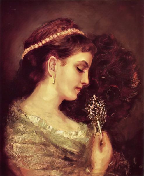 Dame mit Fächer - Maurycy Gottlieb von Accessible Art