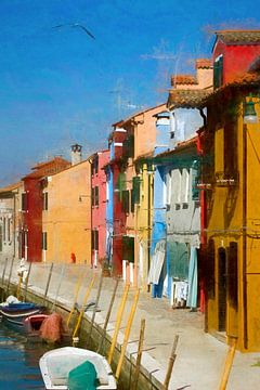 VENICE BURANO kleurrijke huizen en ramen - stille burano II van Bernd Hoyen