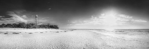 Vuurtoren op het strand van Sanibel Island in Florida.