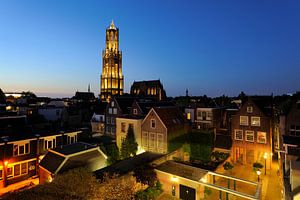 Het centrum van Utrecht met de Domtoren en de Domkerk van Donker Utrecht