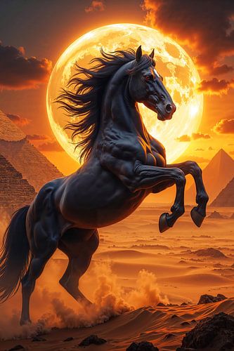 WILD STALLION - Het Zwarte Paard voor de Piramides van Egypte