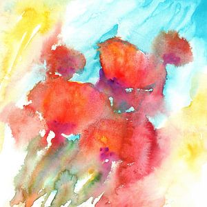 Des coquelicots dans le vent