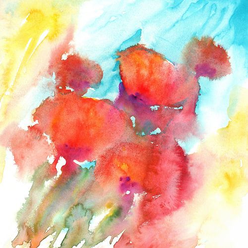 Des coquelicots dans le vent