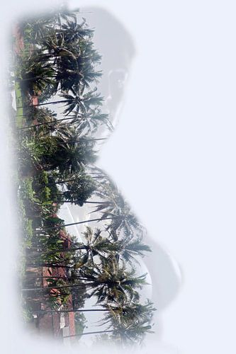 woman with landscape