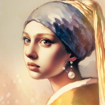 het meisje met de parel (AI) van Digital Art Nederland