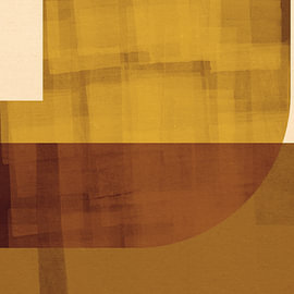 Geometrische abstrakte Kunst in Retro-Farben. 3er-Set. Nr. 2 von Dina Dankers