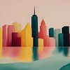 Panorama coloré de New York aux teintes douces sur TheXclusive Art