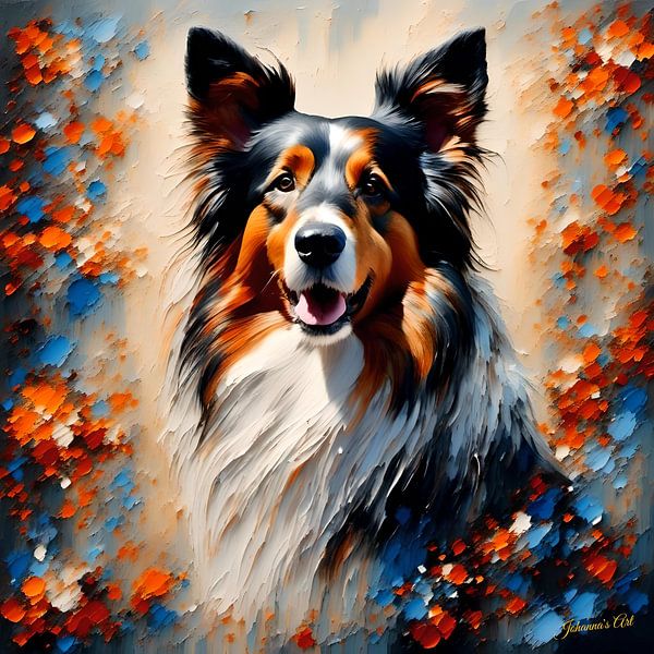 Dog Art - Scottish Collie 2 by Johannas Art Creations
