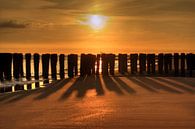 Zonsondergang strand Zoutelande van MSP Canvas thumbnail