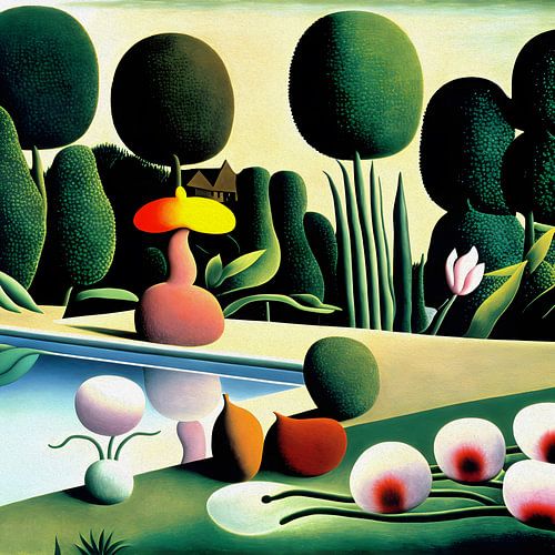 Tropische tuin met zwembad