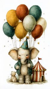 Éléphant avec ballons