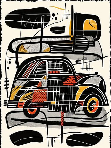 Abstract Car Painting Style Abstract