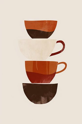 Abstracte koffiekopjes