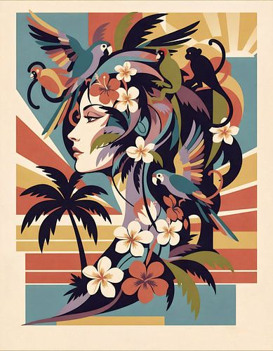 Tropische harmonie: De vrouw verweven met de natuur