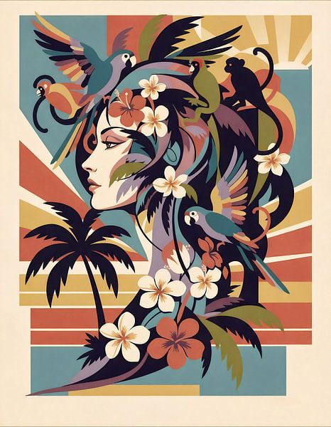 Tropische harmonie: De vrouw verweven met de natuur van Jan Keteleer